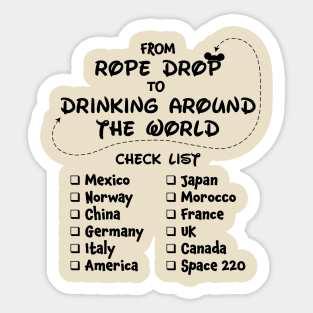 Drinking Around the World Check List Sticker